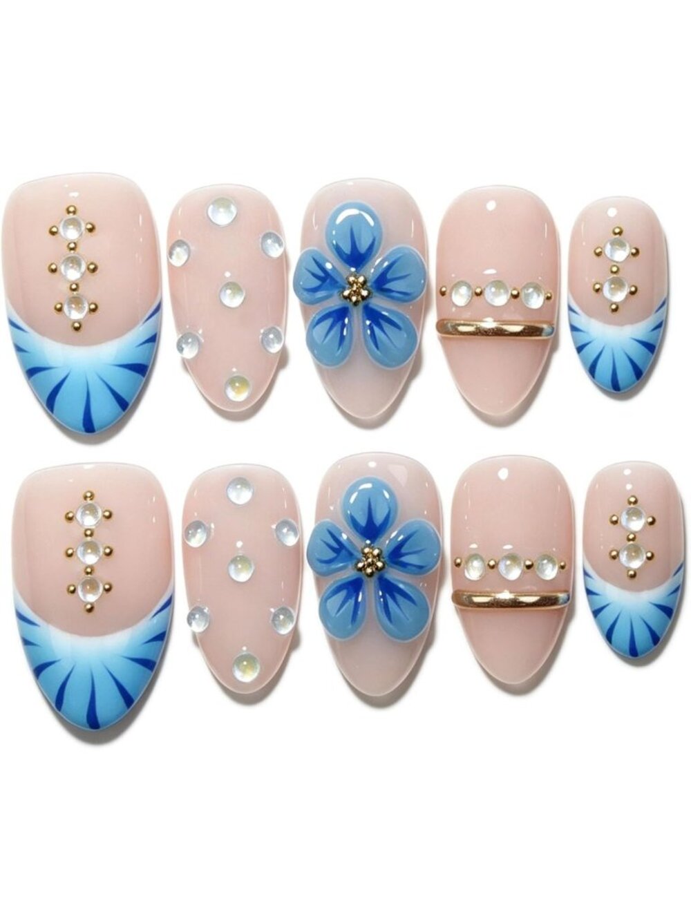 Salon Quality Reusable Short Almond Press-On Nails - Handmade, Perfect Fit!
